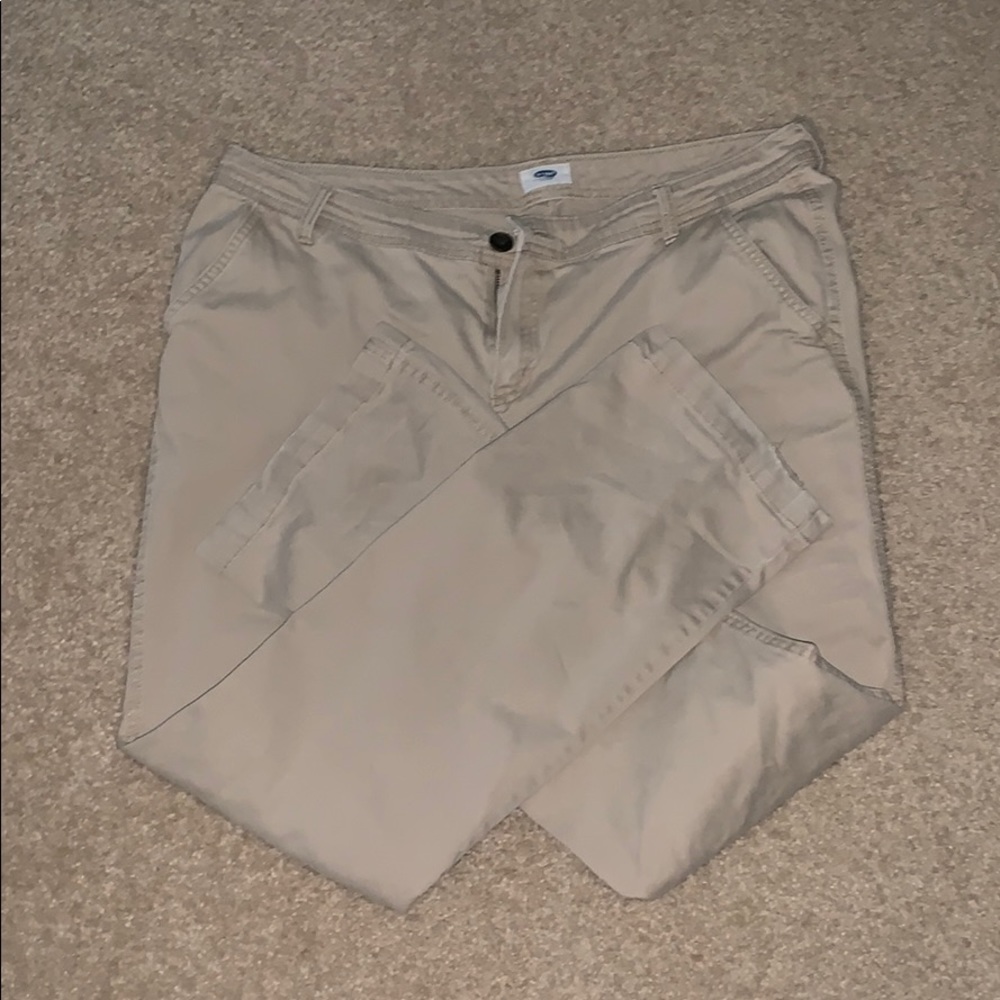 old navy tan khaki pants